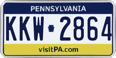 PA license plate KKW2864