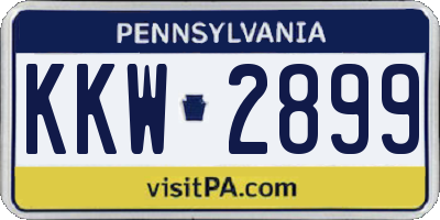 PA license plate KKW2899