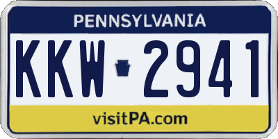 PA license plate KKW2941