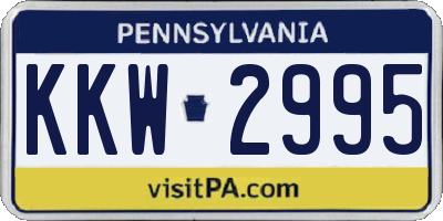PA license plate KKW2995