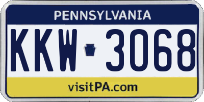 PA license plate KKW3068