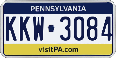 PA license plate KKW3084