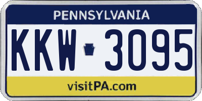 PA license plate KKW3095