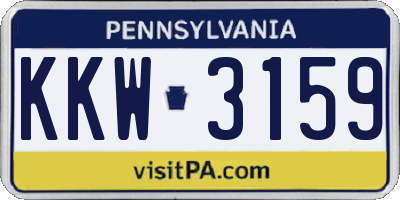 PA license plate KKW3159