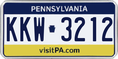 PA license plate KKW3212