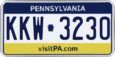PA license plate KKW3230