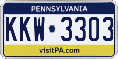 PA license plate KKW3303