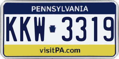 PA license plate KKW3319