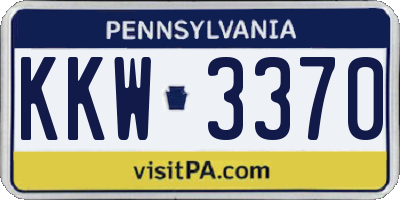 PA license plate KKW3370
