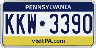 PA license plate KKW3390