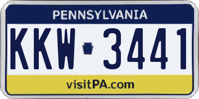 PA license plate KKW3441