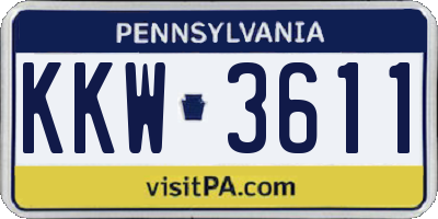 PA license plate KKW3611