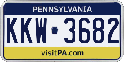 PA license plate KKW3682