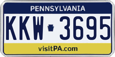PA license plate KKW3695