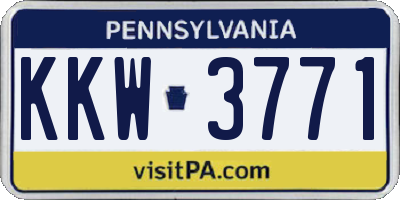 PA license plate KKW3771