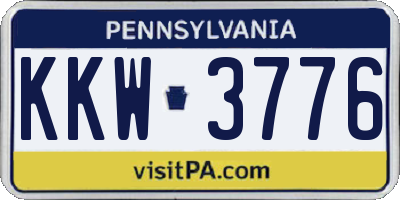 PA license plate KKW3776