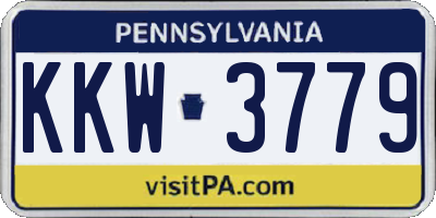 PA license plate KKW3779