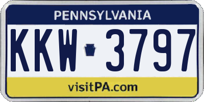 PA license plate KKW3797