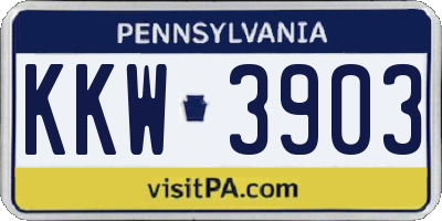PA license plate KKW3903