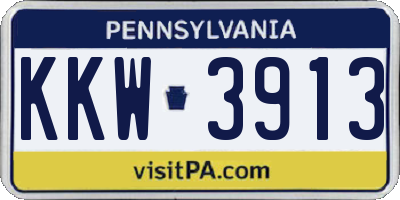 PA license plate KKW3913