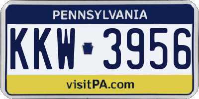 PA license plate KKW3956