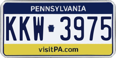 PA license plate KKW3975