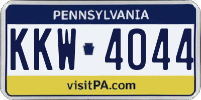 PA license plate KKW4044