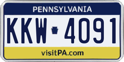 PA license plate KKW4091