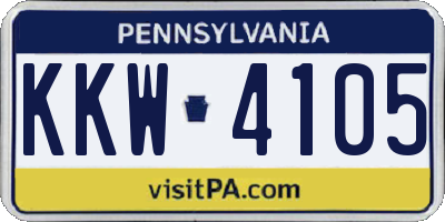 PA license plate KKW4105