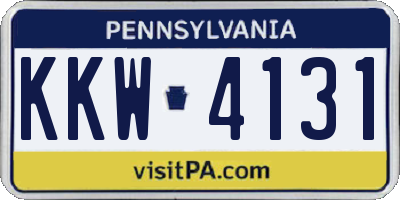 PA license plate KKW4131