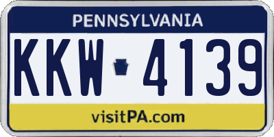 PA license plate KKW4139