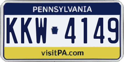 PA license plate KKW4149