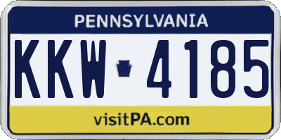 PA license plate KKW4185