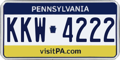 PA license plate KKW4222