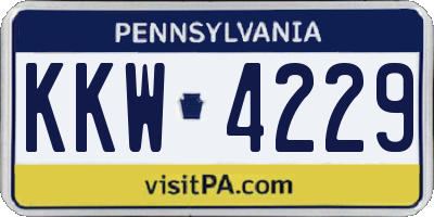 PA license plate KKW4229