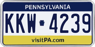 PA license plate KKW4239