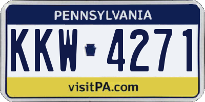 PA license plate KKW4271