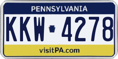 PA license plate KKW4278