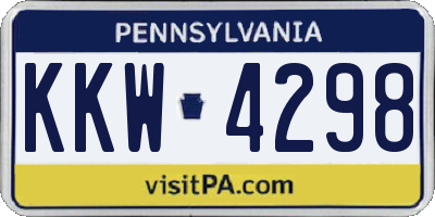 PA license plate KKW4298