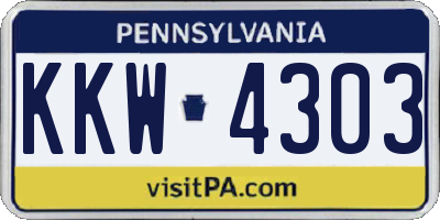 PA license plate KKW4303