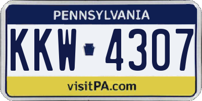 PA license plate KKW4307