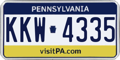 PA license plate KKW4335