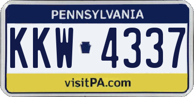 PA license plate KKW4337