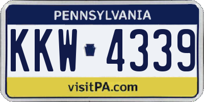 PA license plate KKW4339