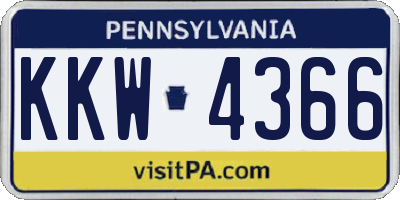 PA license plate KKW4366