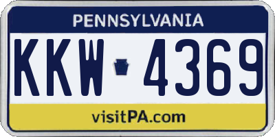 PA license plate KKW4369