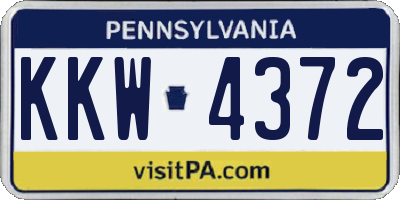 PA license plate KKW4372