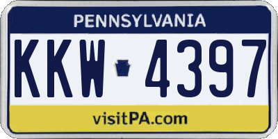 PA license plate KKW4397