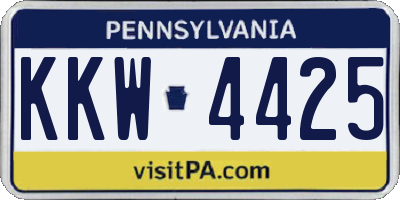 PA license plate KKW4425