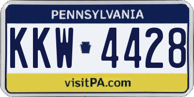 PA license plate KKW4428